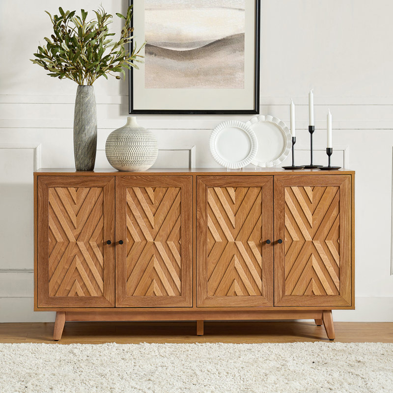 Chartier 57 Wide Sideboard With Adjustable Shelves Walnut